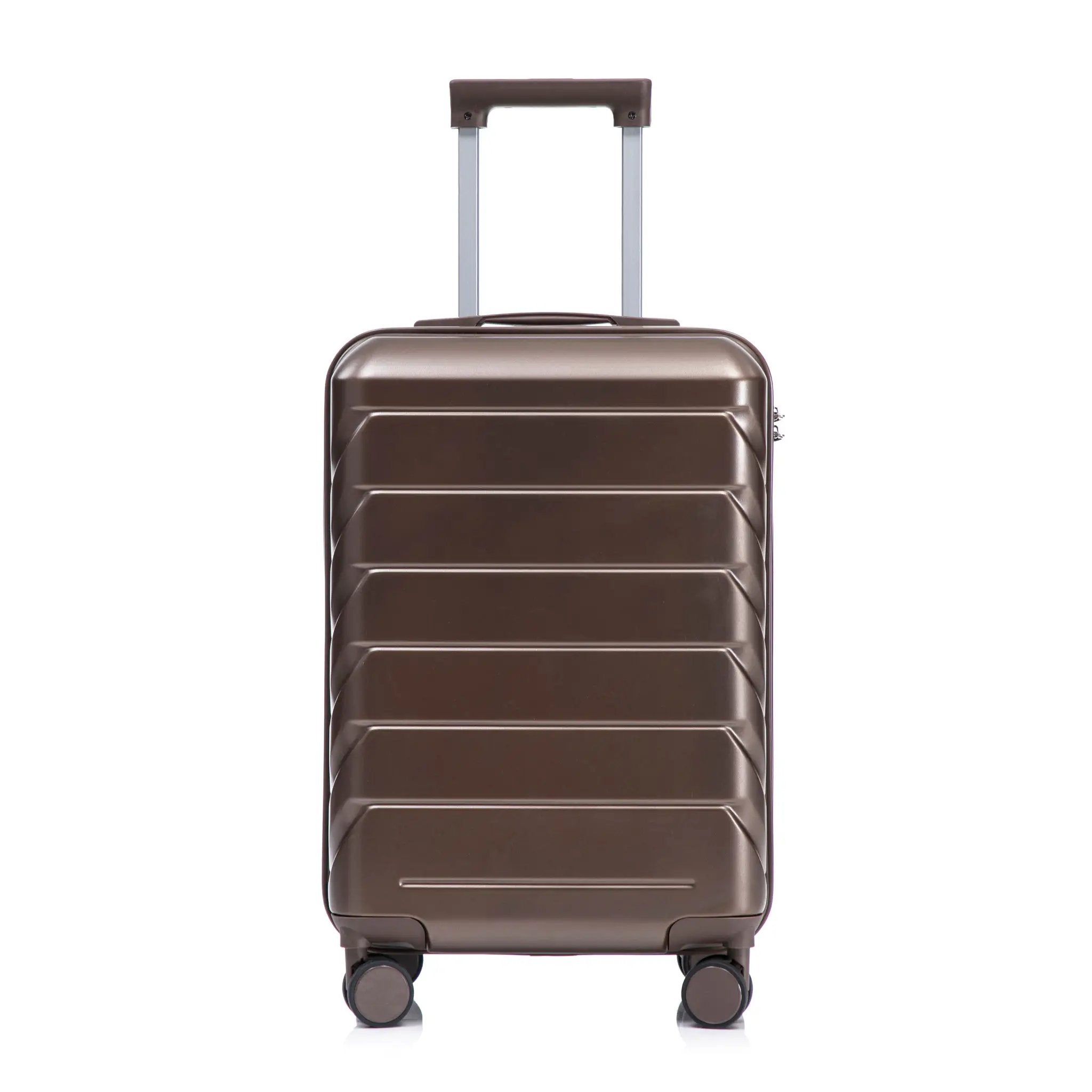 20 Inch ABS Hard Shell Travel Checked Luggage - Brown by HouseOfZazla
