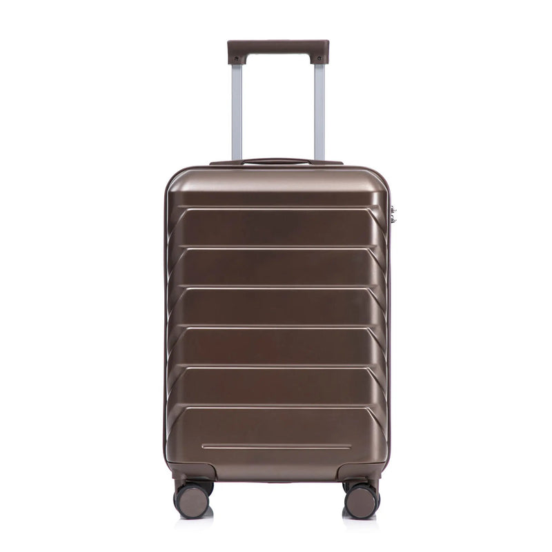20 Inch ABS Hard Shell Travel Checked Luggage - Brown by HouseOfZazla
