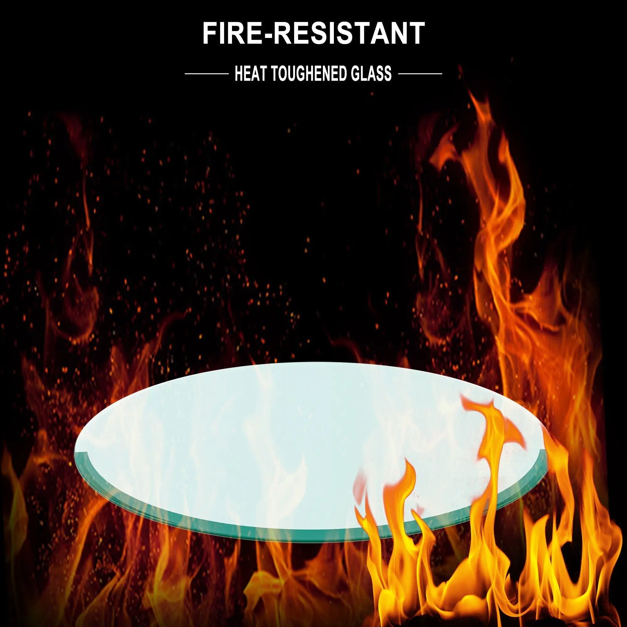 20" Round Tempered Glass Table Top Clear Glass 1 / 4" Thick Round Polished Edge - Transparent by HouseOfZazla