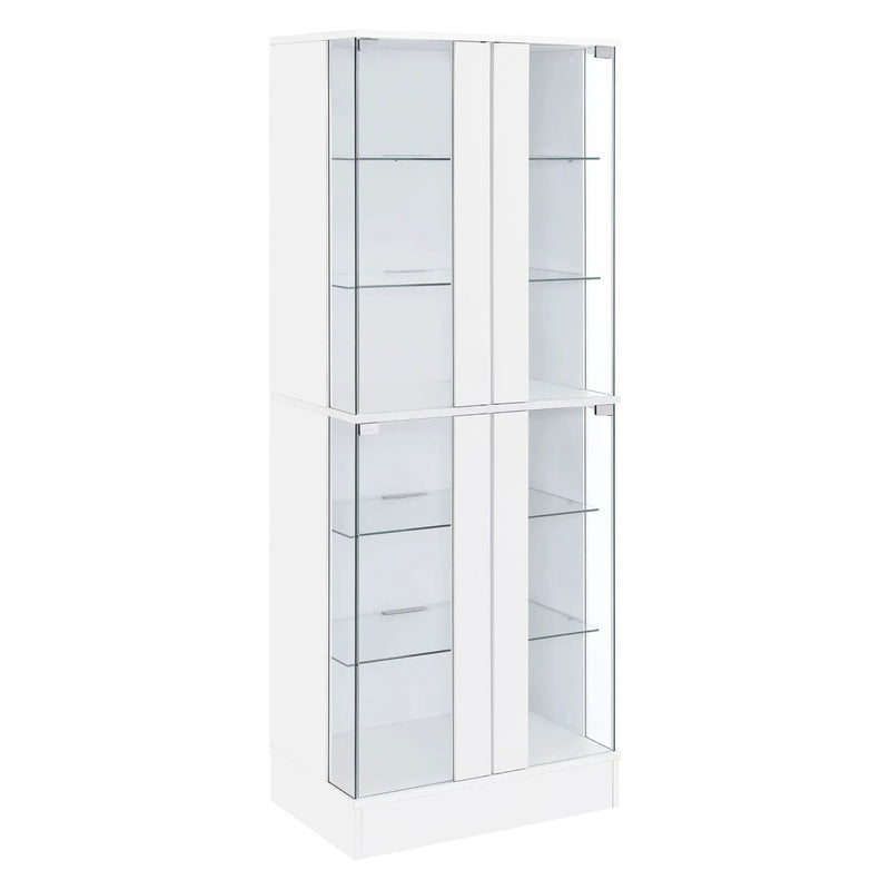 Cabra 4-door LED Curio Display Cabinet White High Gloss by Unique Piece Furniture