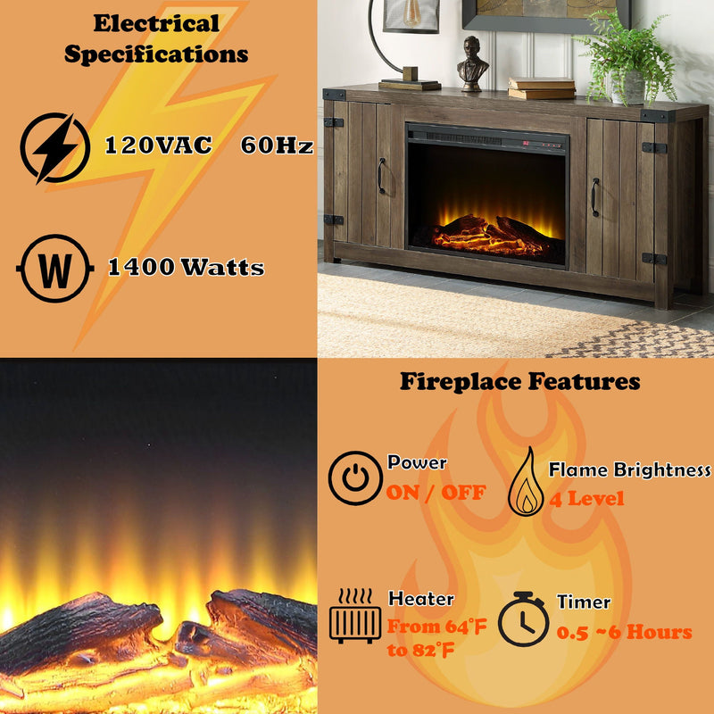 Tobias - Fireplace - Oak / Rustic by HouseOfZazla