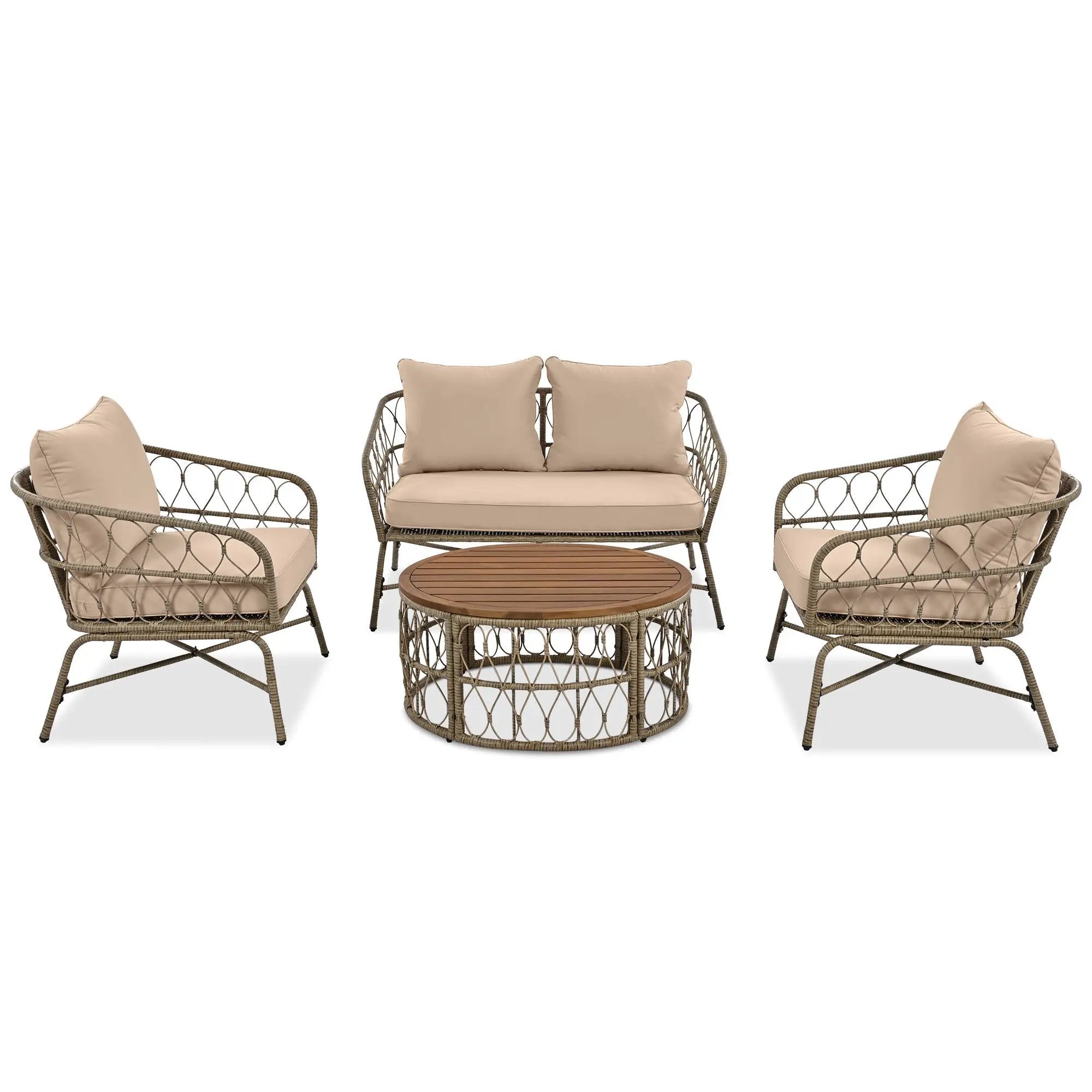 Bohemia-Inspired 4-Person Outdoor Seating Group With Removable Cushions by HouseOfZazla