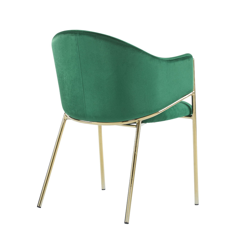Modern Upholstered Dining Chair with Gold Metal Frame by HouseOfZazla