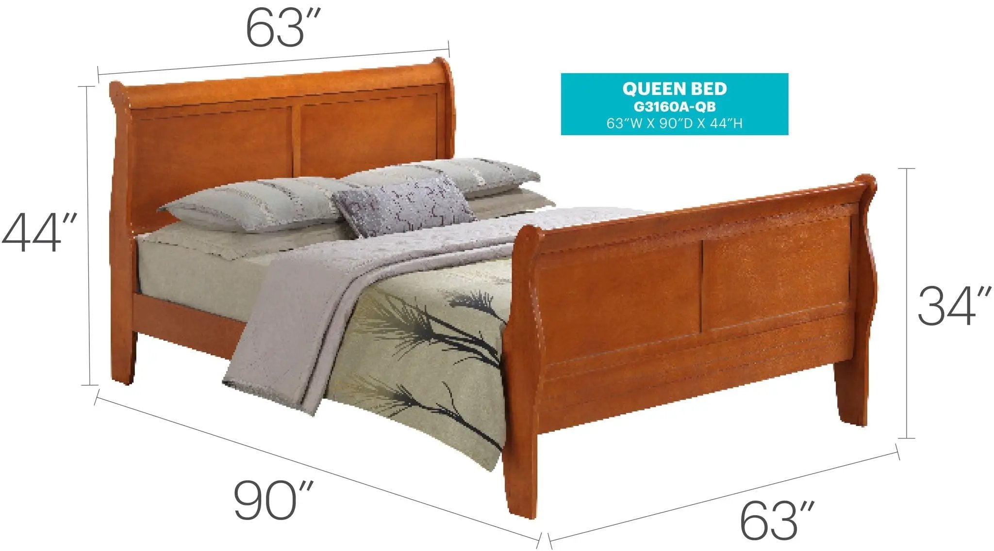 Louis Phillipe - Panel Sleigh Bed by Unique Piece Furniture