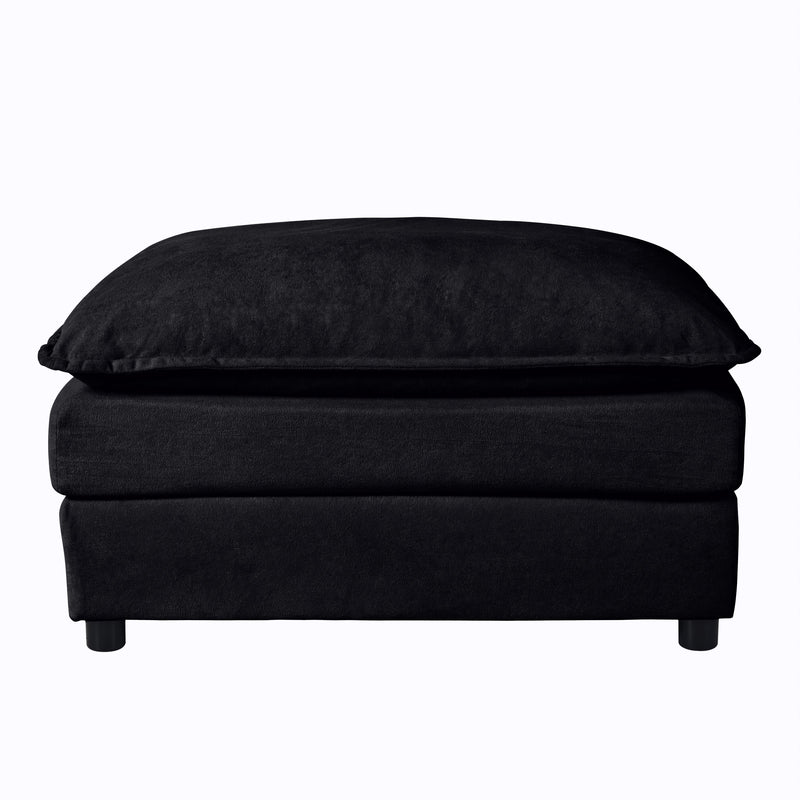 Luxury Chenille Ottoman with Double-Layer Cushion by HouseOfZazla