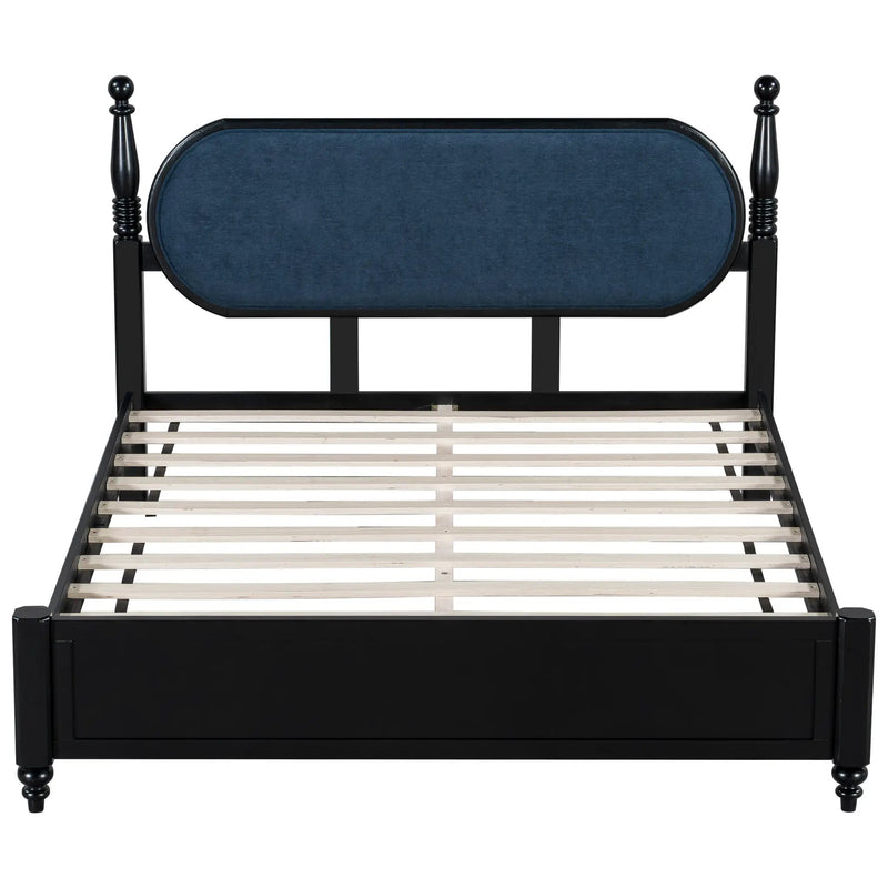 Queen Bed Frame, Solid Wood Platform with Slats by HouseOfZazla