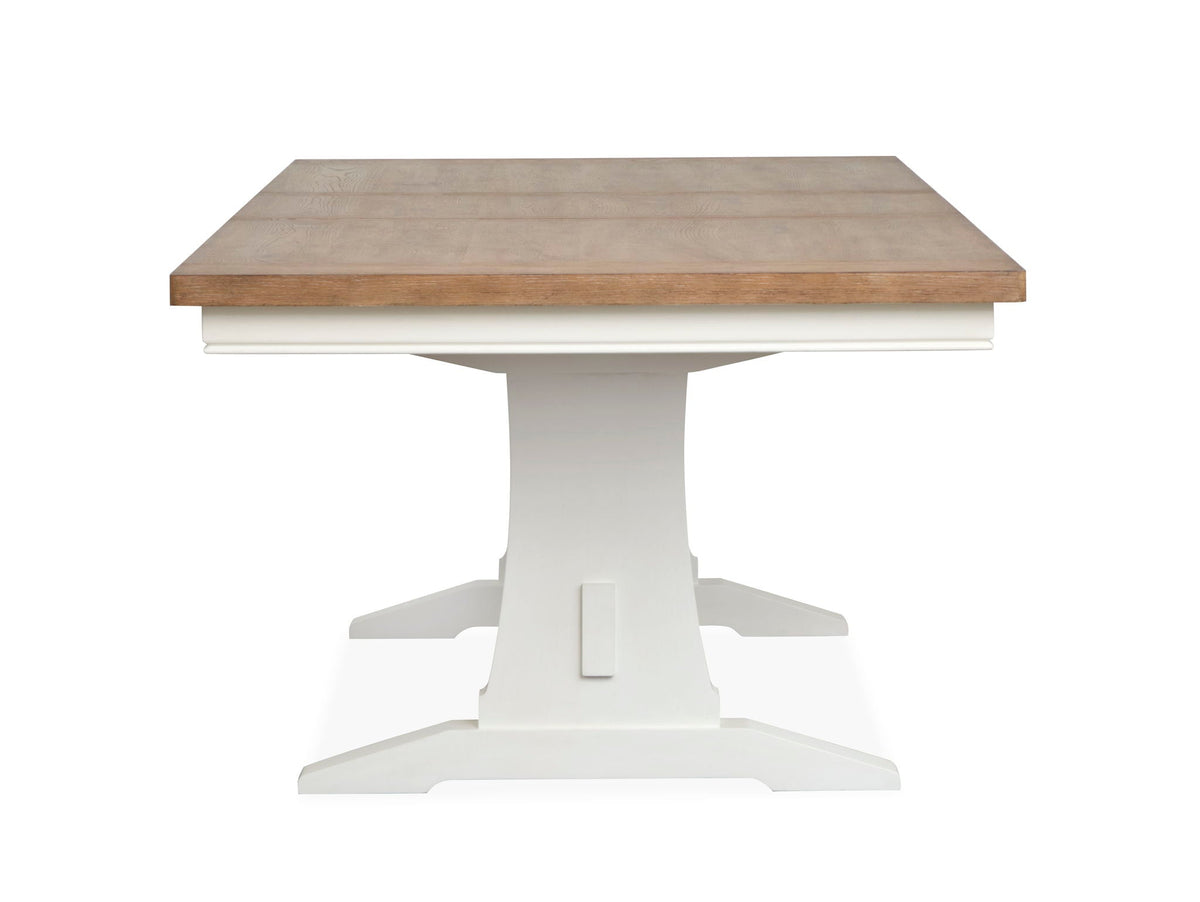 Kingston - Extendable Trestle Dining Table - Whisper White And Cerused Nutmeg, photo 6 of 7