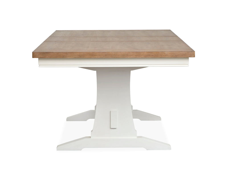 Kingston - Extendable Trestle Dining Table - Whisper White And Cerused Nutmeg, photo 6 of 7