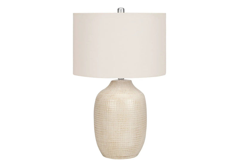 Table Lamp, Lighting, Ceramic, Contemporary - Cream by HouseOfZazla