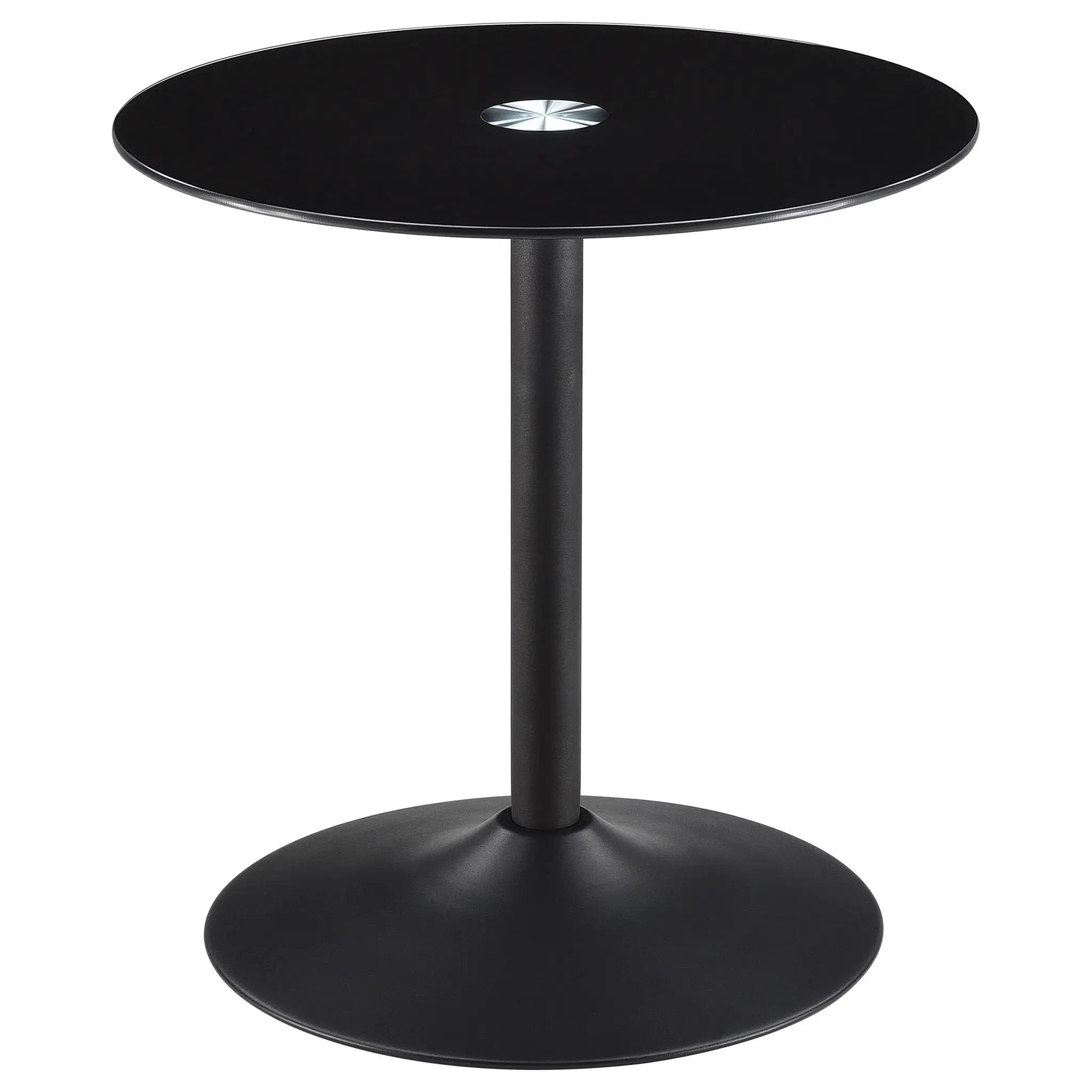 Ganso 2-piece Round Glass Top Coffee and End Table Set Black by Unique Piece Furniture