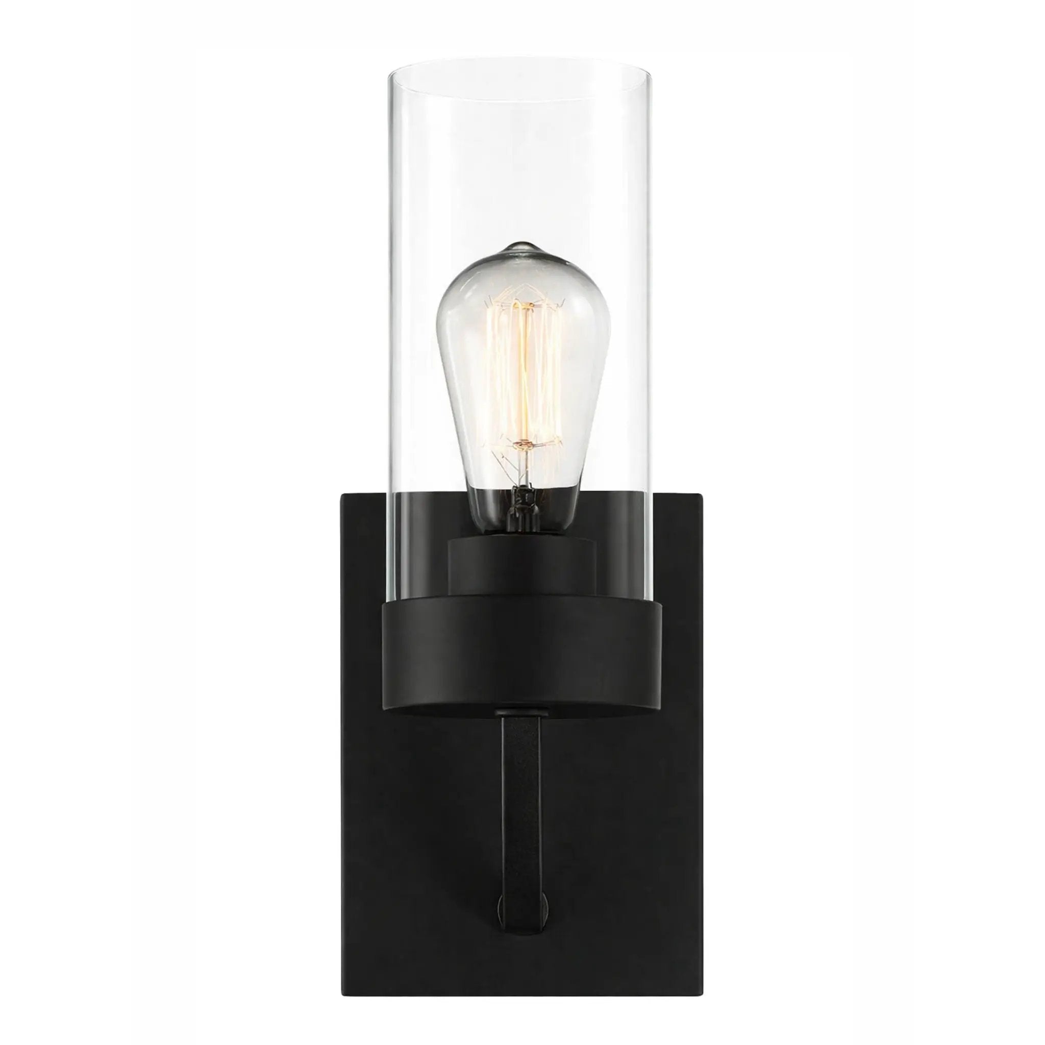 Zephyr - Single Light Sconce - Black / Clear by HouseOfZazla