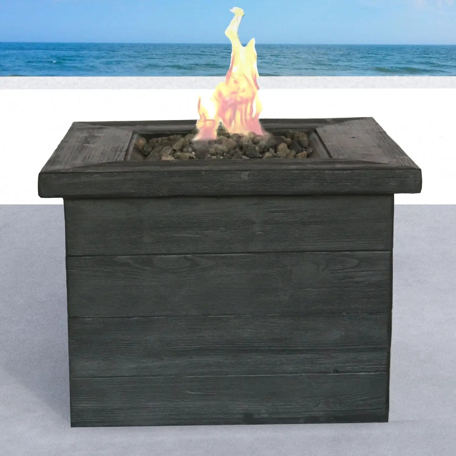 Fiber Reinforced Propane / Natural Gas Fire Pit Table - Charcoal by Unique Piece Furniture