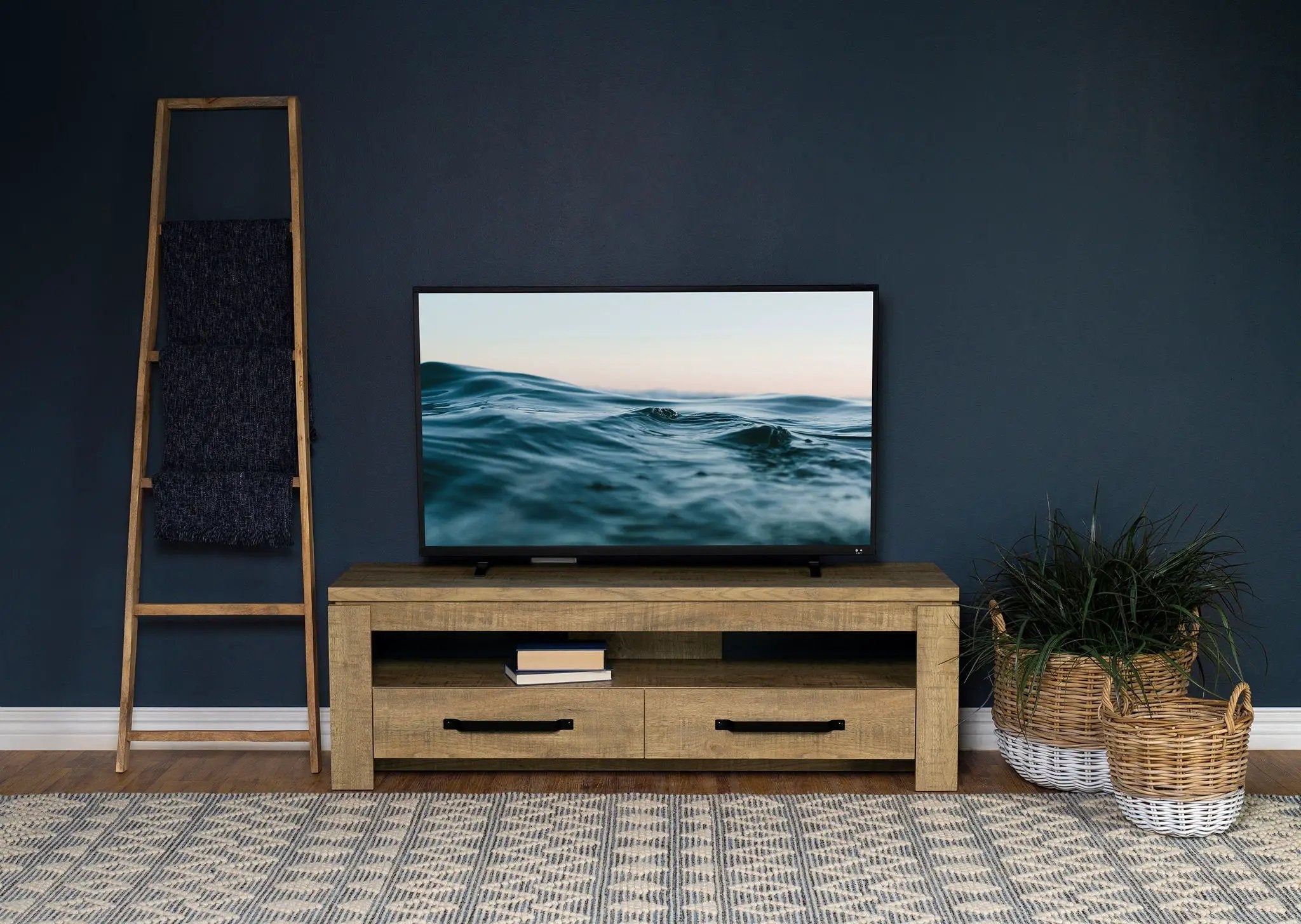 Elkton 2-drawer Engineered Wood 59-inch TV Stand Mango by Unique Piece Furniture