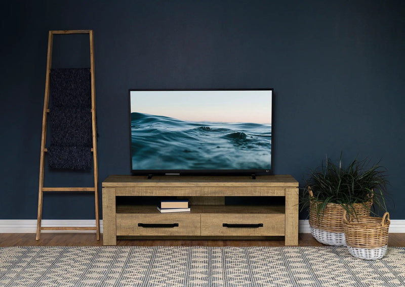Elkton 2-drawer Engineered Wood 59-inch TV Stand Mango by Unique Piece Furniture