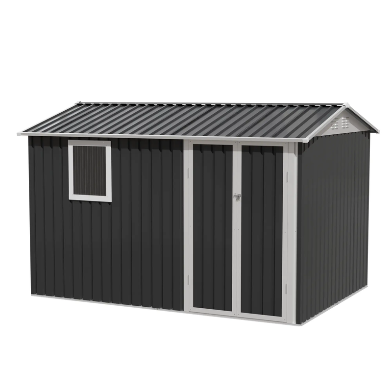 9 x 6 FT Metal Garden Shed for Patio and Backyard Storage by HouseOfZazla