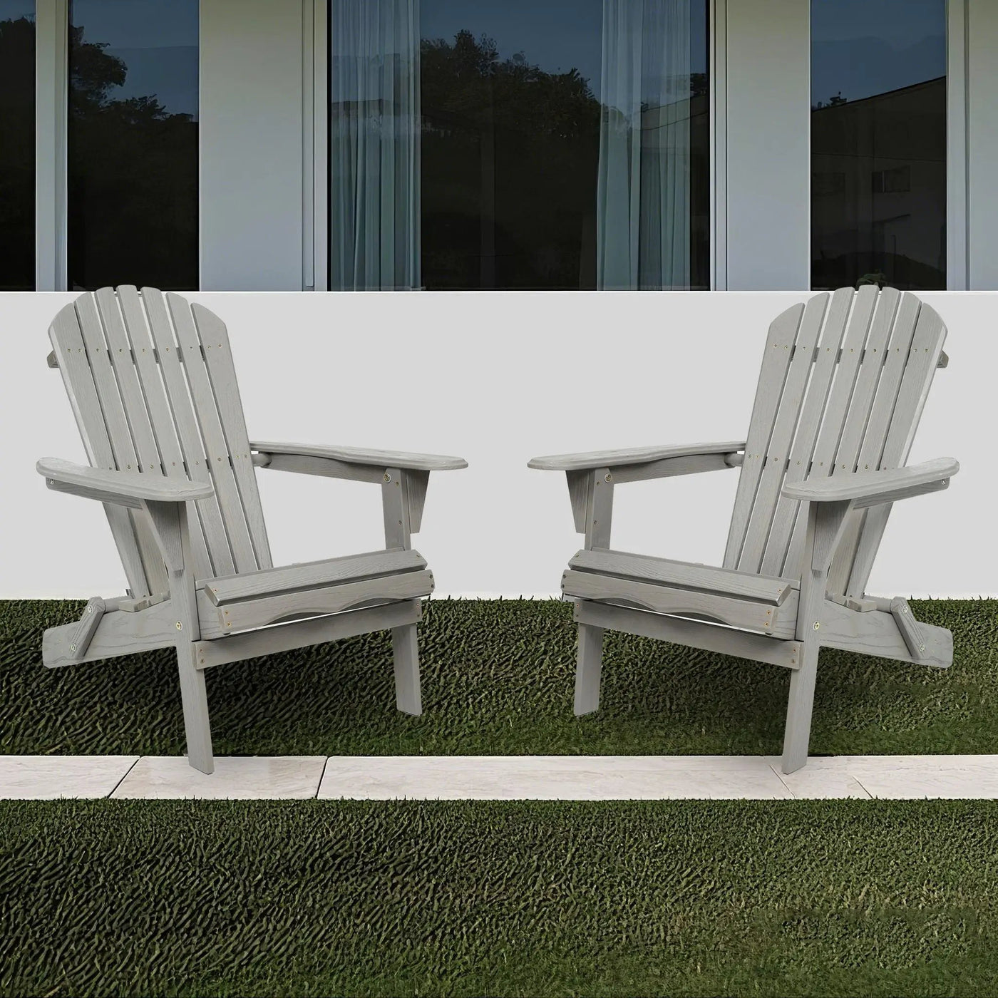 Lounge Patio Chair For Garden Outdoor Wooden Folding Adirondack Chair (Set of 2) Solid Cedar Wood Lounge Patio Chair For Garden by HouseOfZazla
