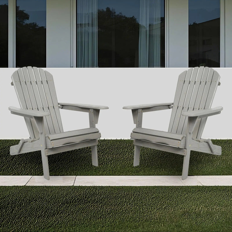 Lounge Patio Chair For Garden Outdoor Wooden Folding Adirondack Chair (Set of 2) Solid Cedar Wood Lounge Patio Chair For Garden by Unique Piece Furniture