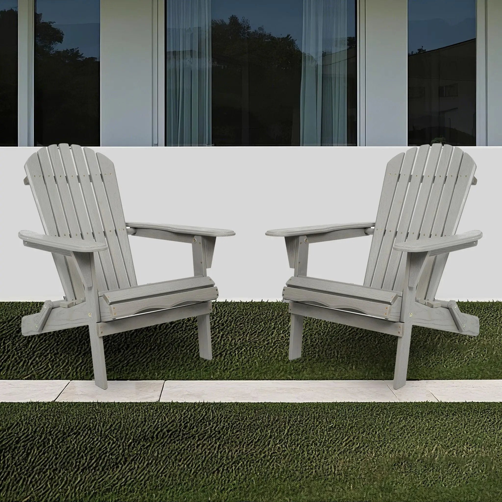 Lounge Patio Chair For Garden Outdoor Wooden Folding Adirondack Chair (Set of 2) Solid Cedar Wood Lounge Patio Chair For Garden by HouseOfZazla