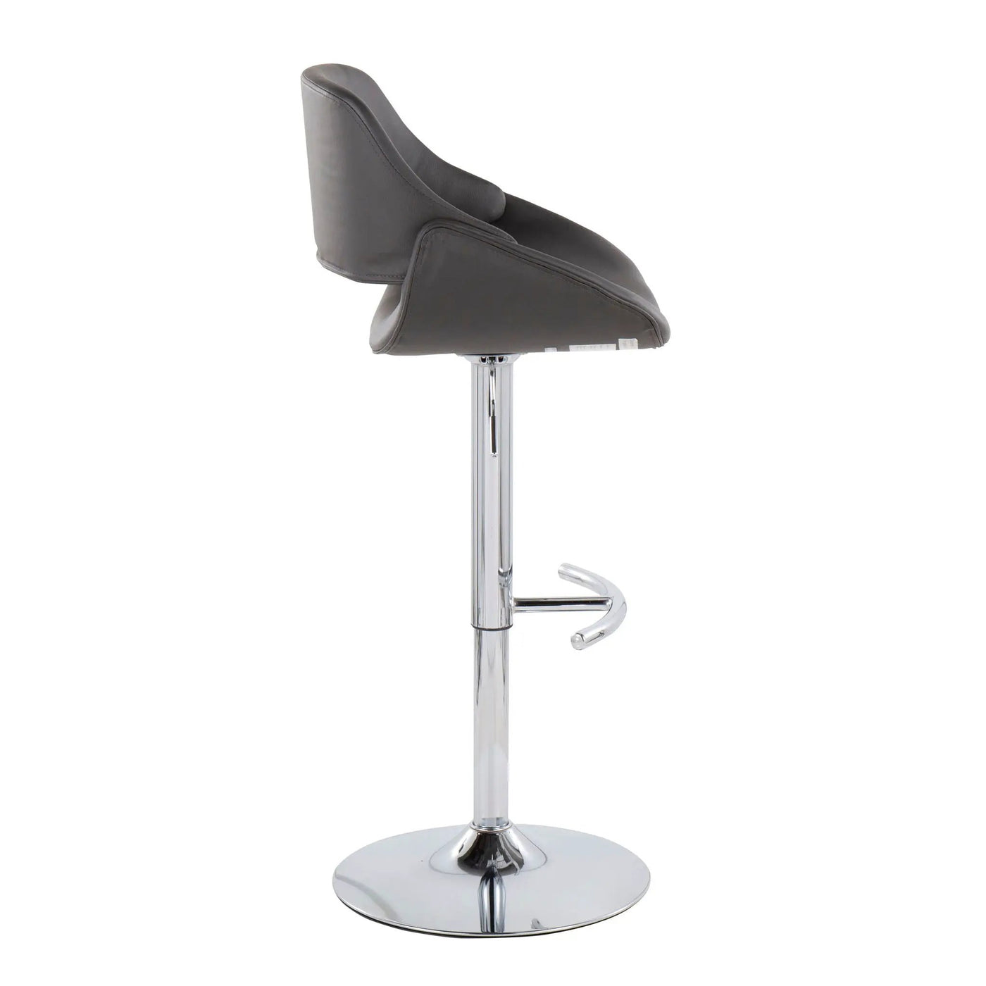 Fabrico - Contemporary Adjustable Bar Stool With Rounded T Footrest (Set of 2) by HouseOfZazla