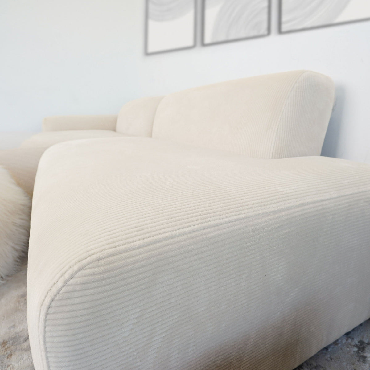 High-Quality Microfiber Sectional Sofa with Deep Seating - Beige or Dark Green, photo 12 of 24