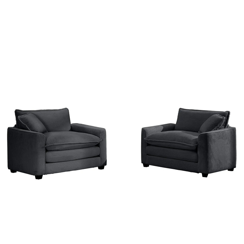 Modern Classic Fabric Single Chair Deep Seat Sofa With Pillow by HouseOfZazla