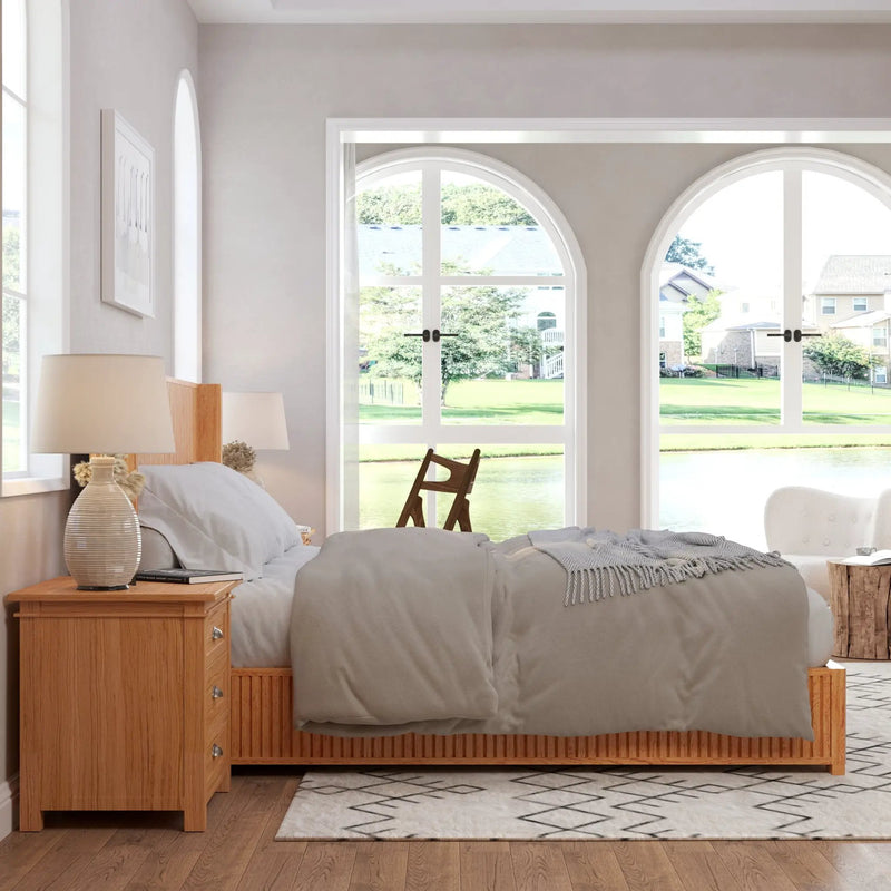 Solid Wood Platform Bed Frame with Headboard, King Size by HouseOfZazla