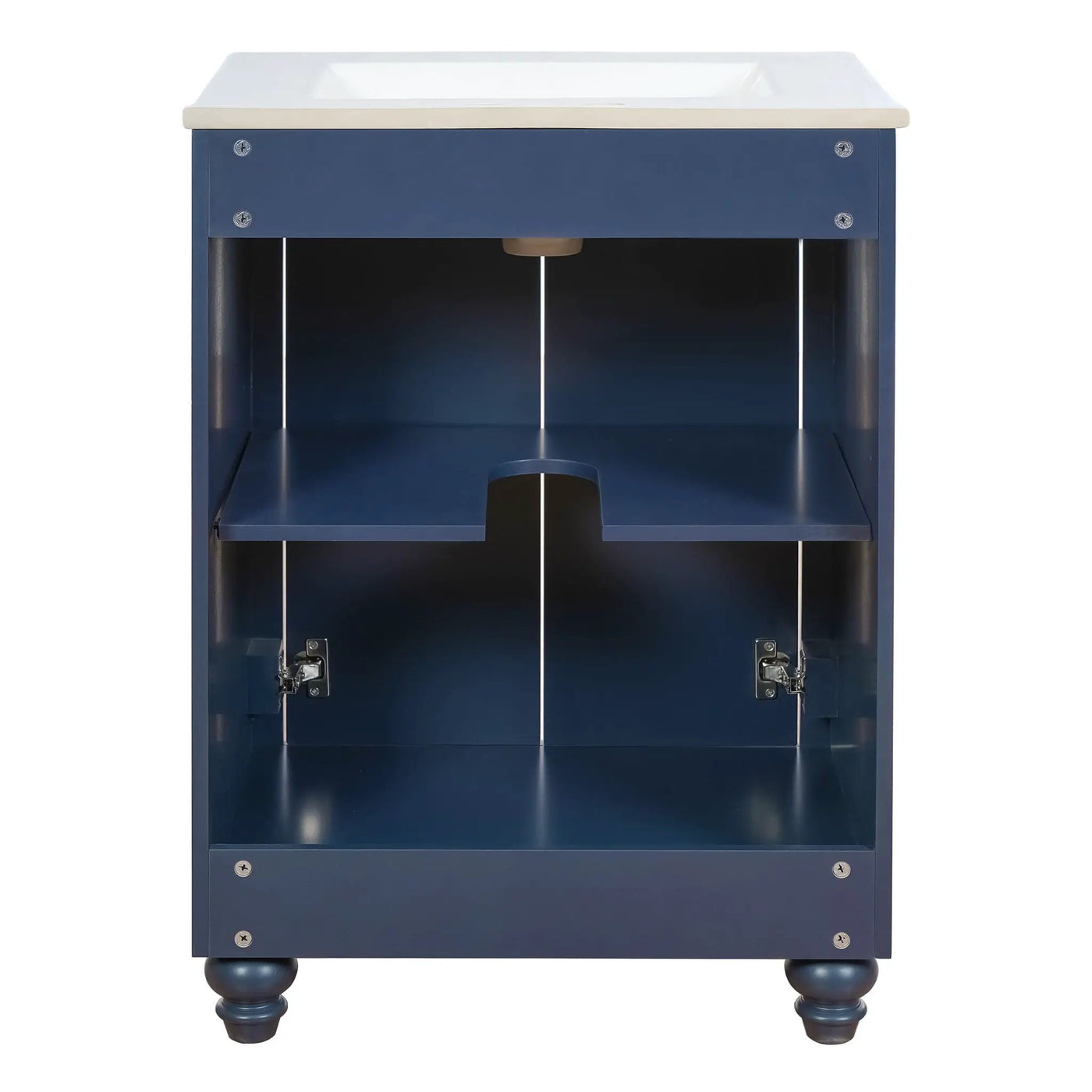 Bathroom Vanity With Ornate Elliptical Motif, Soft Close Hinges by HouseOfZazla