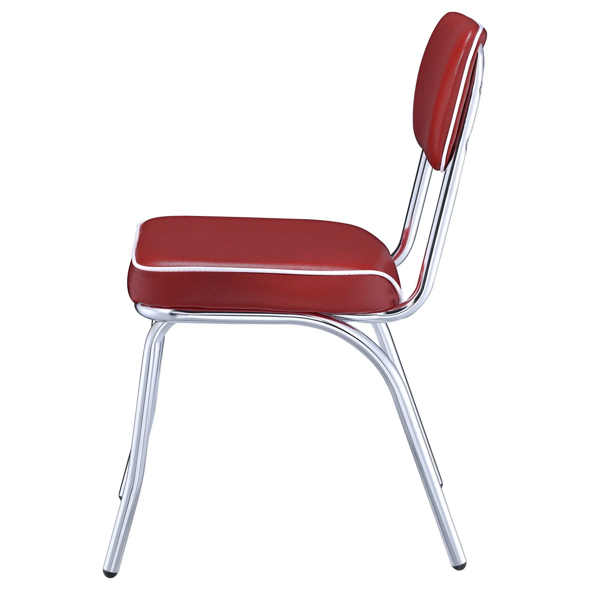 Retro Upholstered Dining Side Chair Red (Set of 2) by Unique Piece Furniture