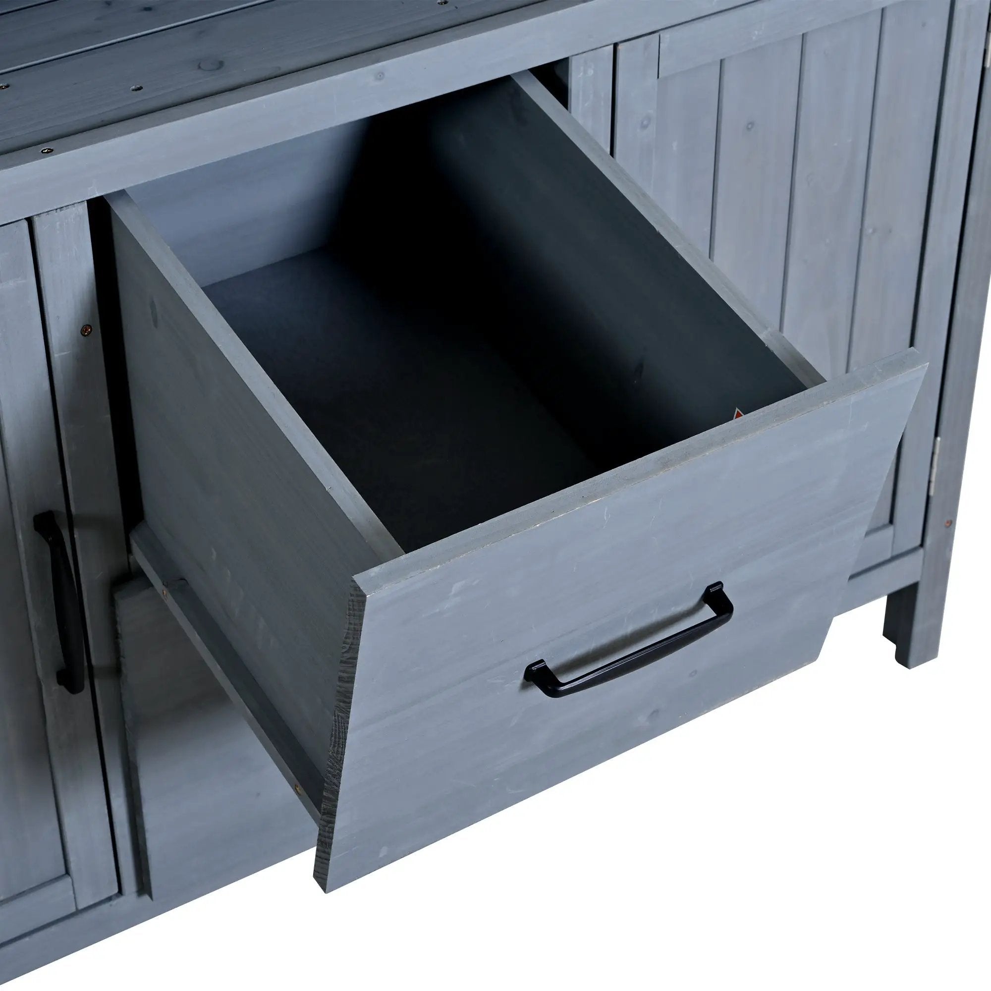 TOPMAX Large Fir Wood Potting Bench with Hutch and Storage by HouseOfZazla
