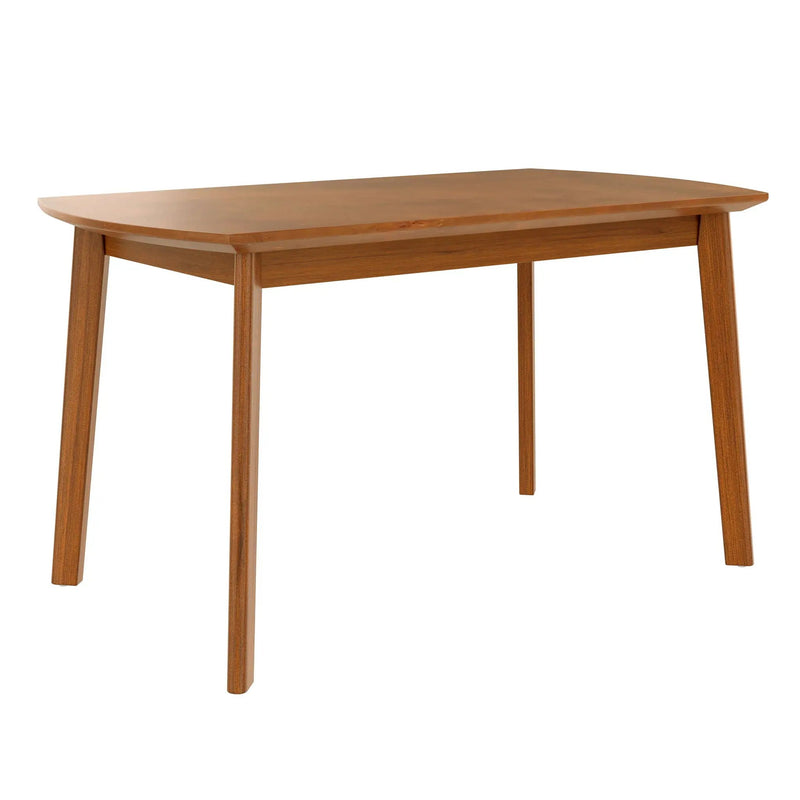 Mid Century Modern Dining Table Set For 4, Solid Wood Dining Table And Solid Wood Chairs, 5 Pieces Farmhouse Dining Table And 4 Upholstered Chairs - Brown / Gray by HouseOfZazla