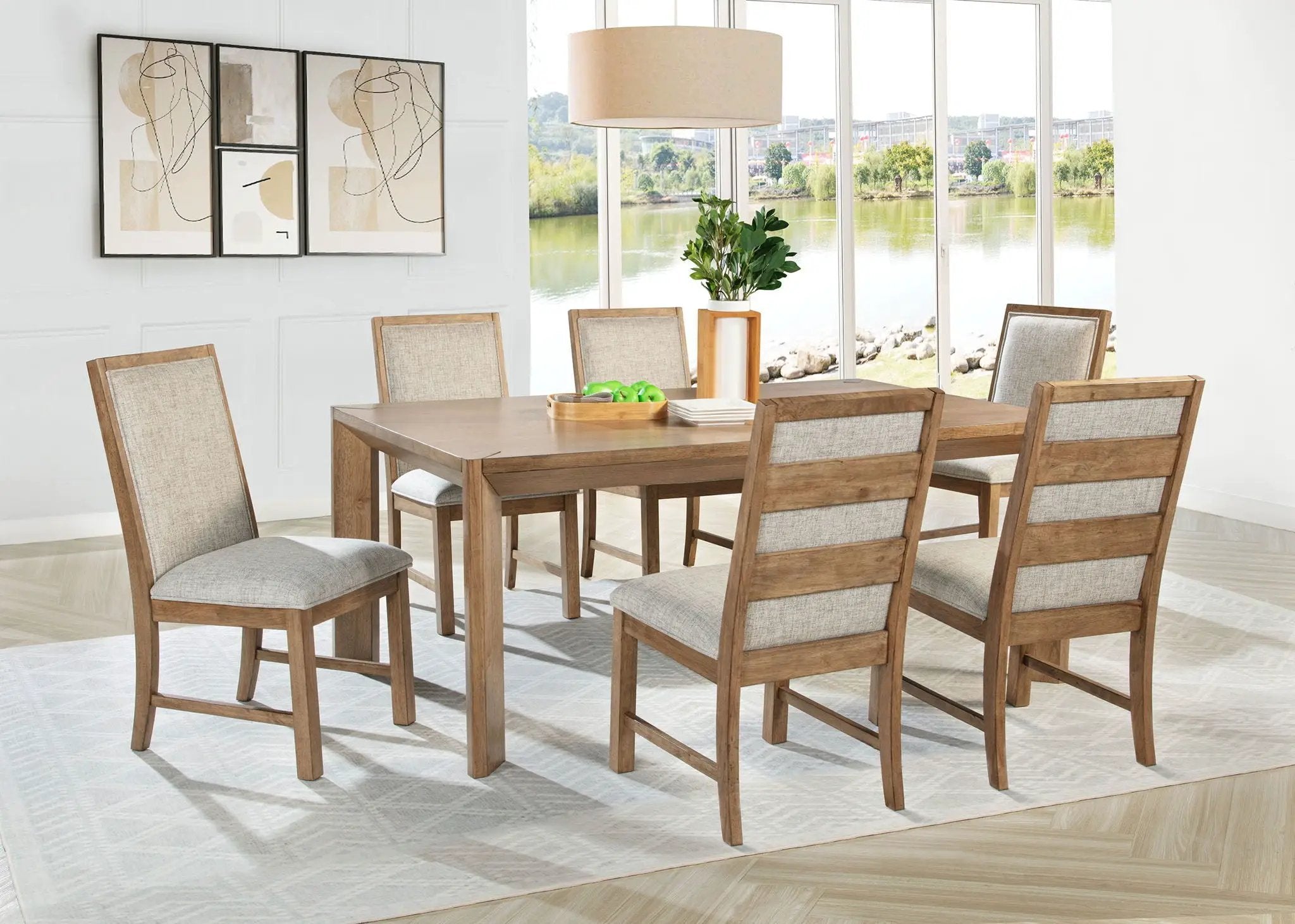Bruner 7-piece 72-inch Rectangular Dining Set Natural Brown by Unique Piece Furniture