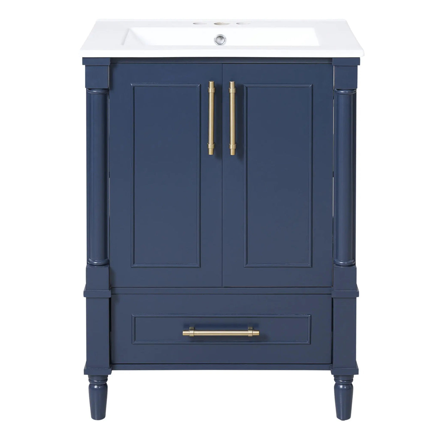 Bathroom Vanity With Ornate French Cylinder Legs, Soft Close Drawer by HouseOfZazla