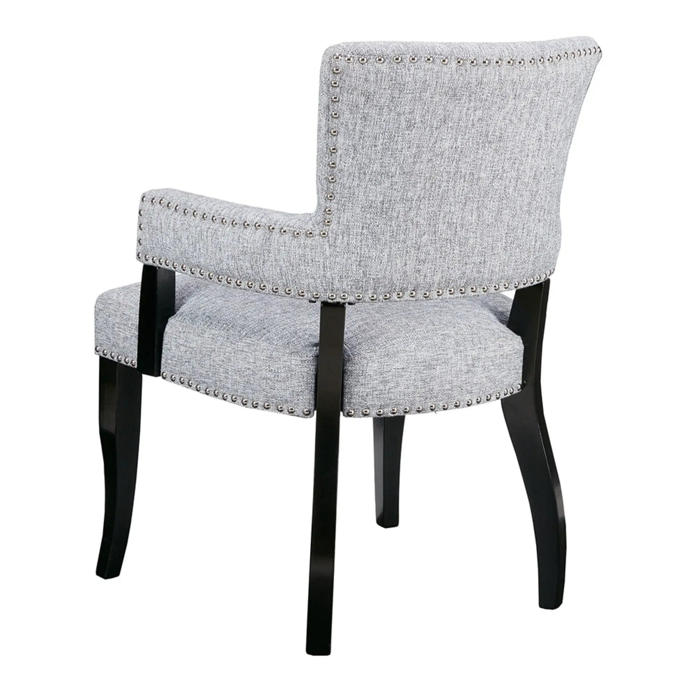 Elegant Arm Dining Chair With Brass Nail Head Detailing by HouseOfZazla