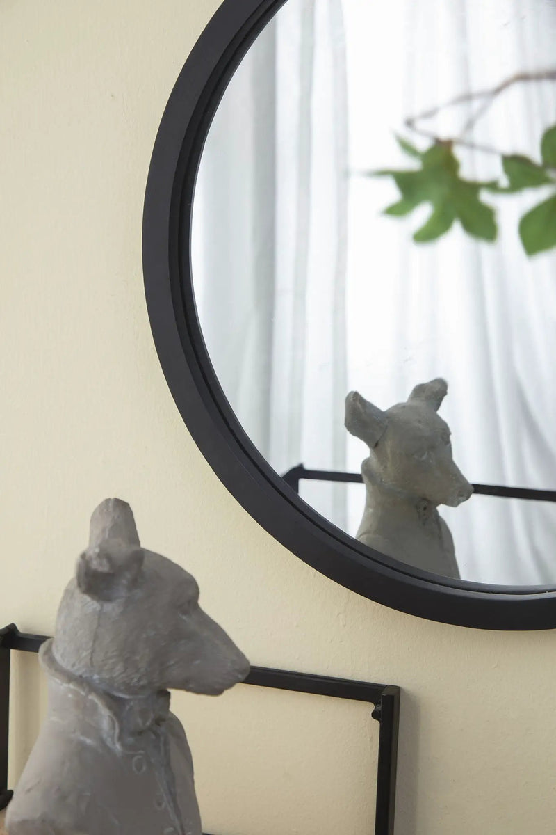 Circle Wall Mirror With Wooden Frame for Living Room by HouseOfZazla