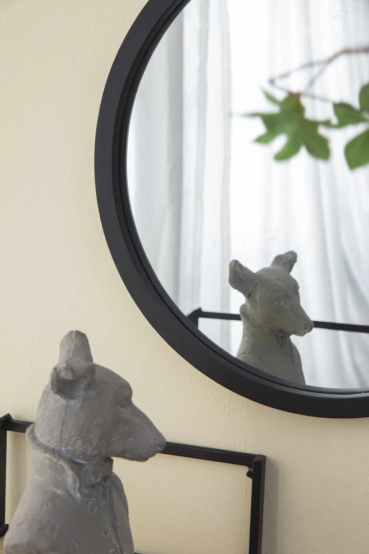 Circle Wall Mirror with Wooden Frame - Black, Light Brown, Dark Brown, photo 14 of 36
