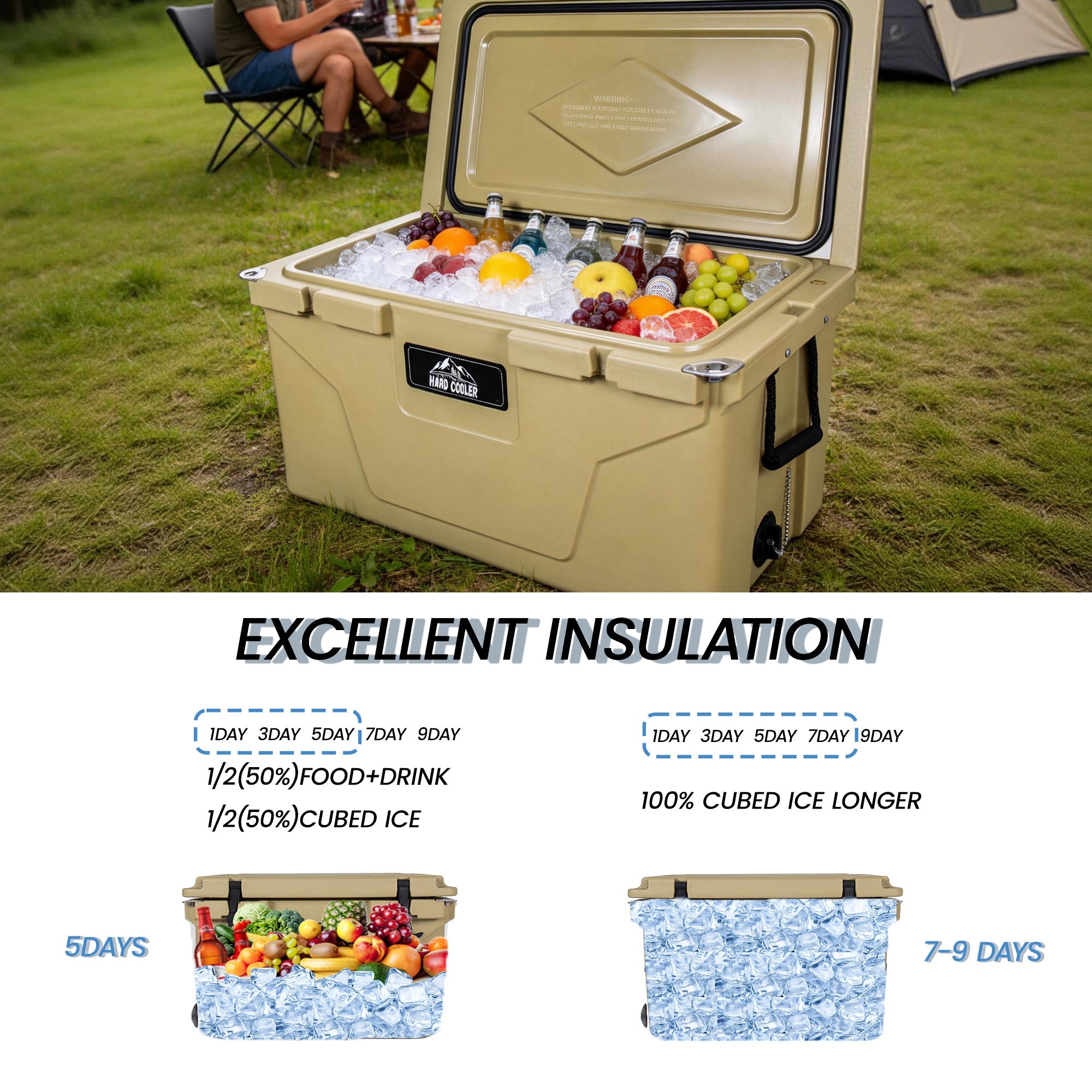 85 Quart Khaki Bear-Resistant Rotomolded Cooler by HouseOfZazla