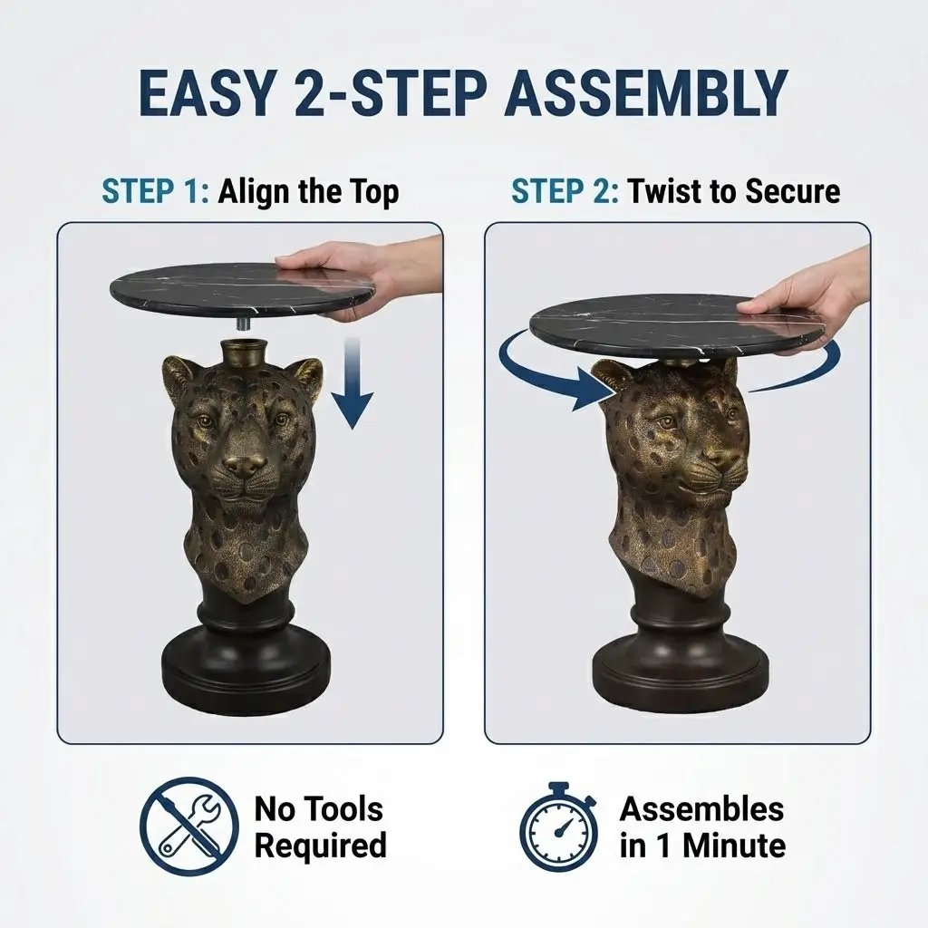 Leopard Head Accent Table by HouseOfZazla
