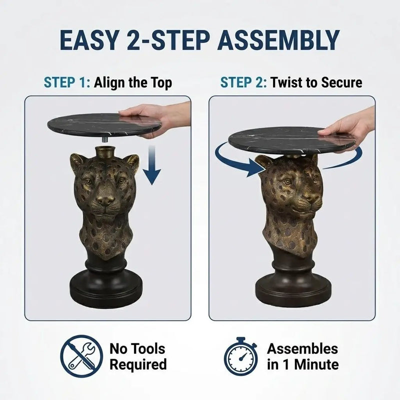 Leopard Head Accent Table by HouseOfZazla