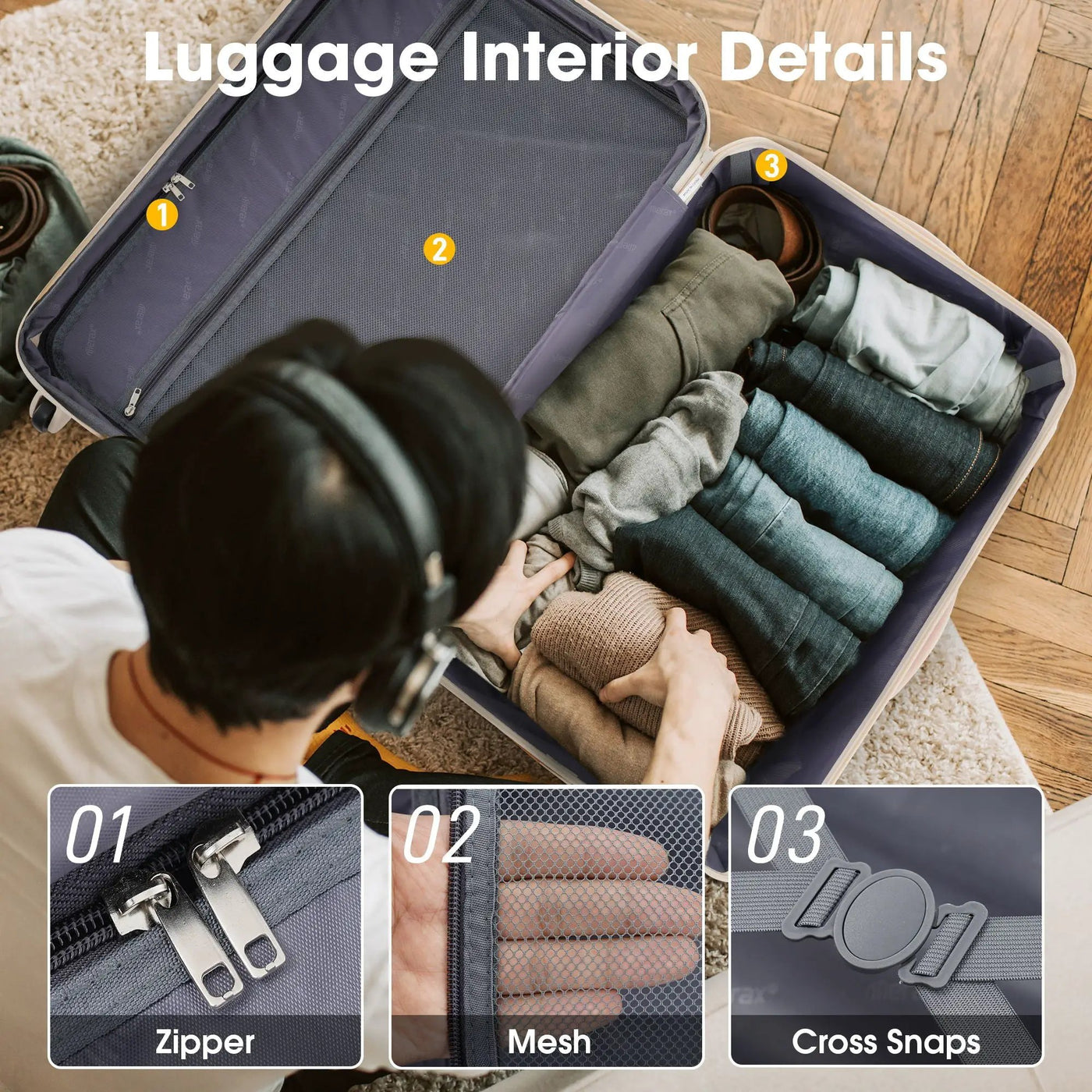 Hardshell Luggage Sets 2 Pieces + Bag Spinner Suitcase With Tsa Lock Lightweight 20" / 24" by HouseOfZazla