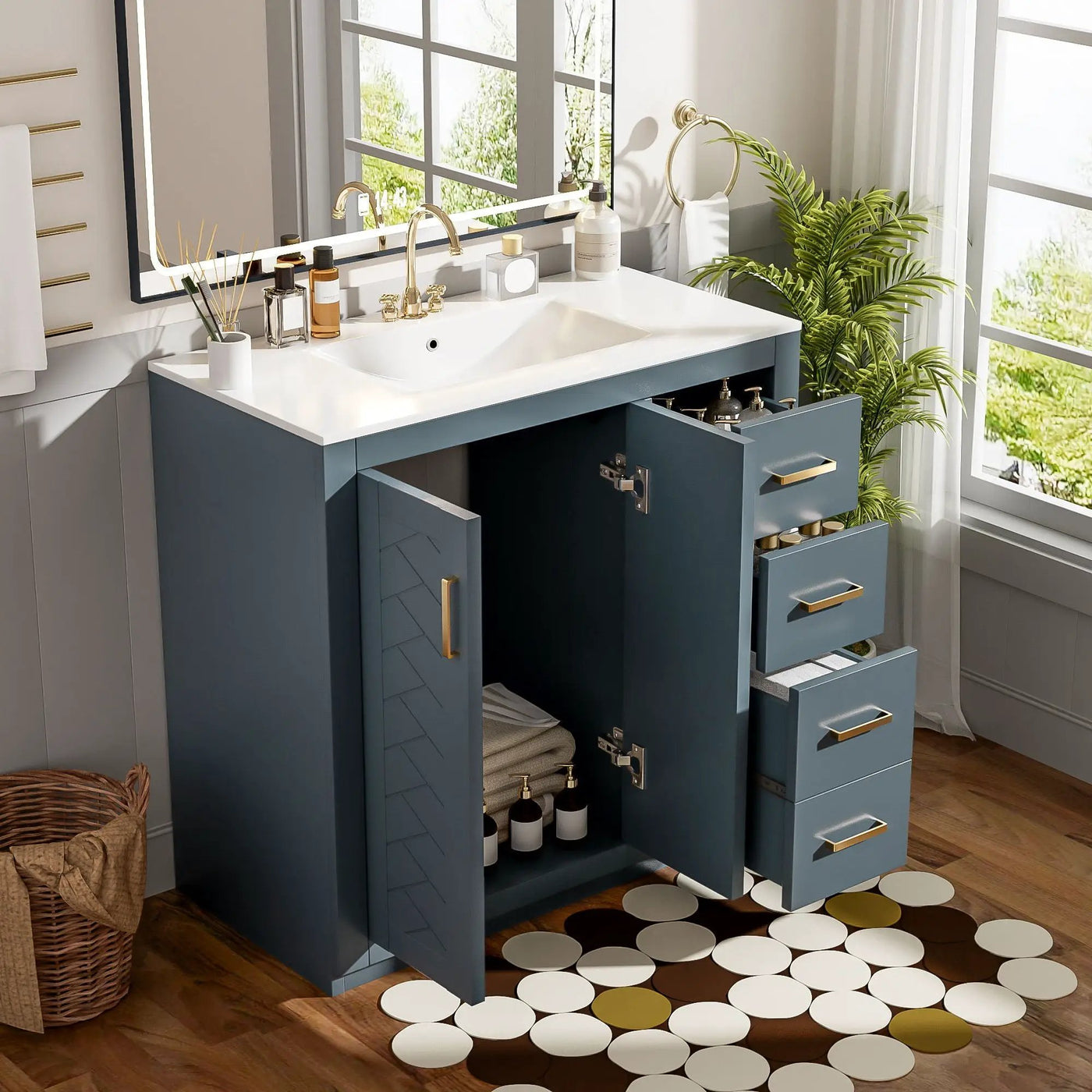 Bathroom Vanity With Sink Combo, Storage Cabinet, Freestanding Set With 3 Drawers & Soft Closing Doors by HouseOfZazla