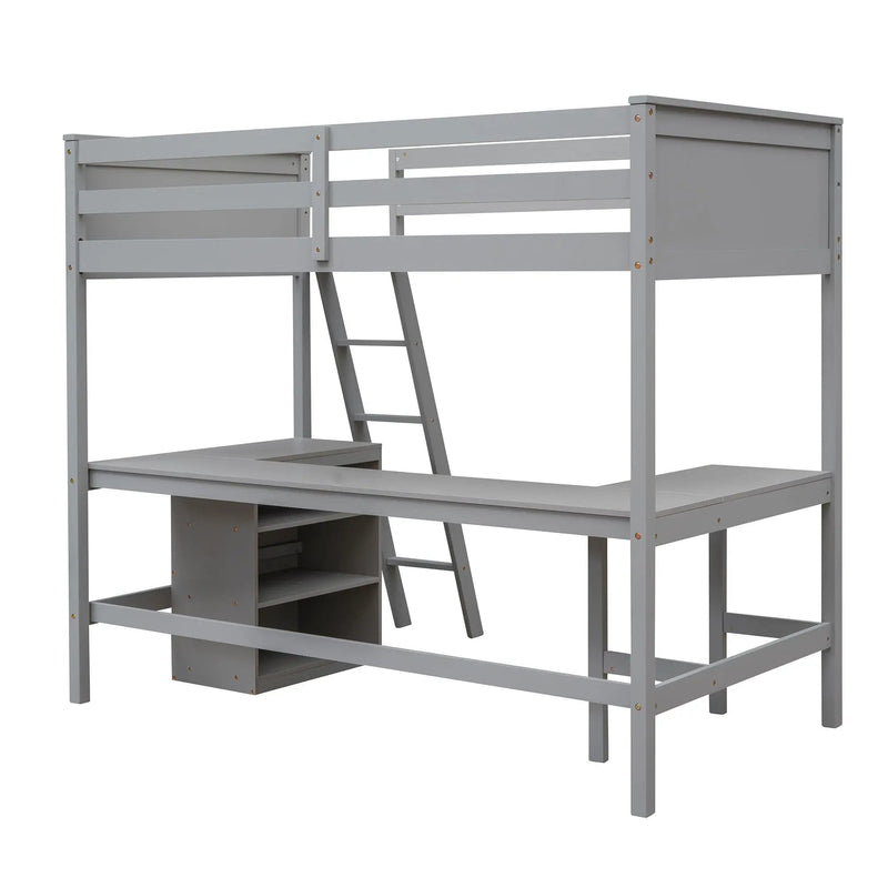 Loft Bed With Shelves With Desk by Unique Piece Furniture