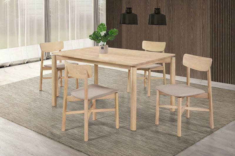 Parkridge 5-piece 59-inch Wood Dining Set White Washed by Unique Piece Furniture