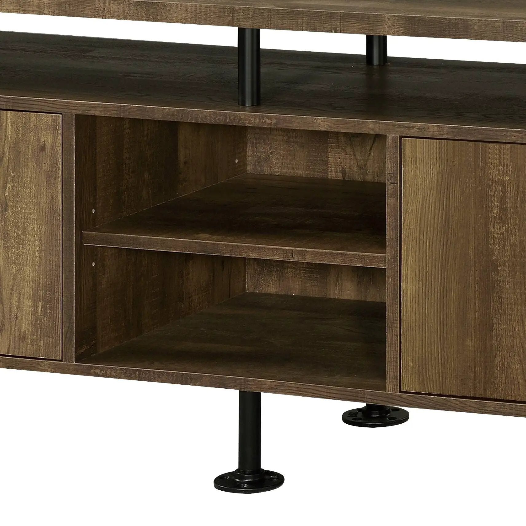 Ensata II - TV Stand - Rustic Oak / Black by Unique Piece Furniture