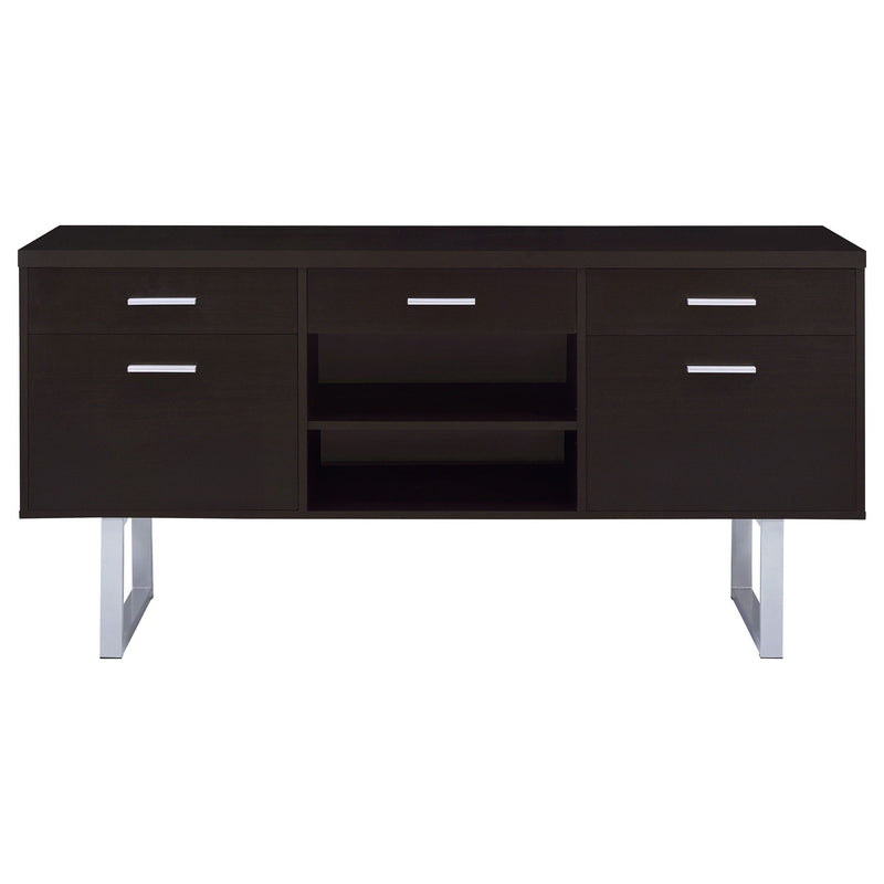 5 Drawer Credenza With Open Shelving - Cappuccino