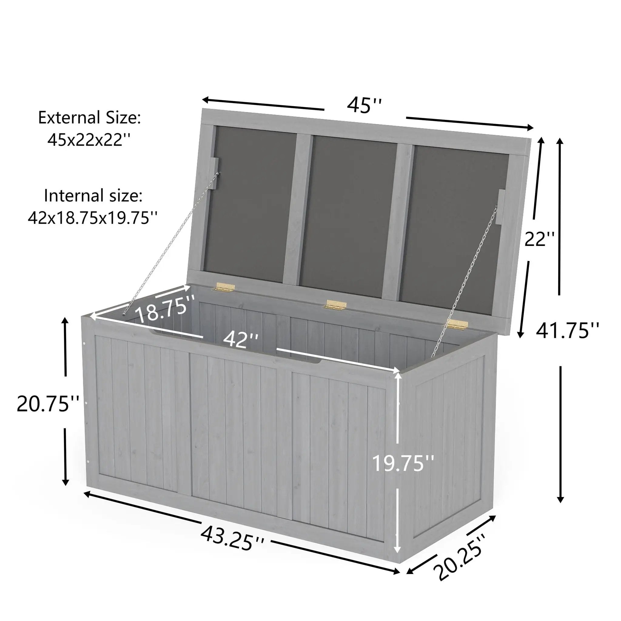 Outdoor Deck Box, Storage With Seat & Table Top by HouseOfZazla