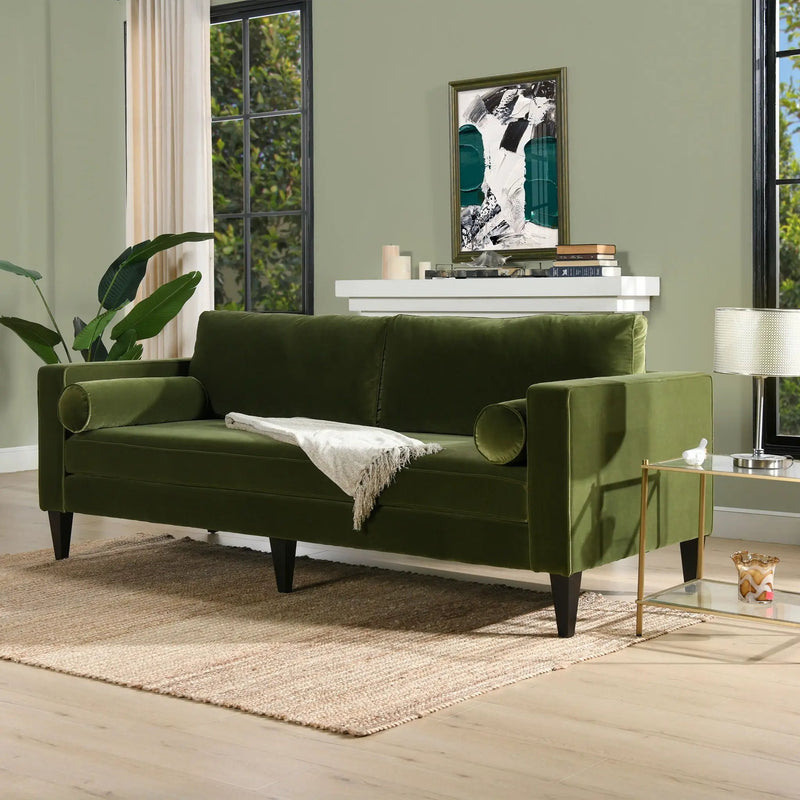 Nicholi - Mid-Century Modern Sofa - Olive Green by HouseOfZazla