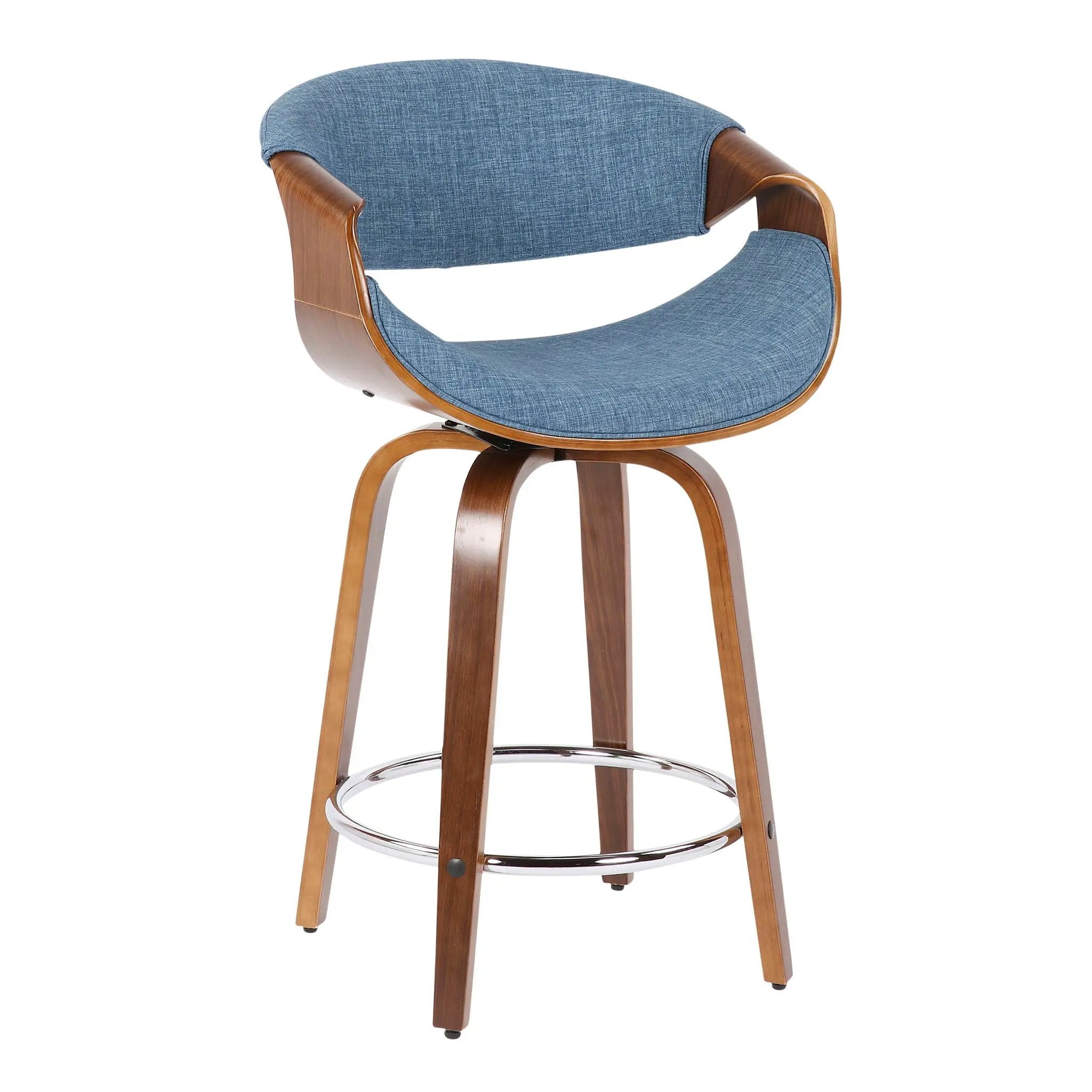 Curvini - Mid Century Modern Counter Stool (Set of 2) by HouseOfZazla