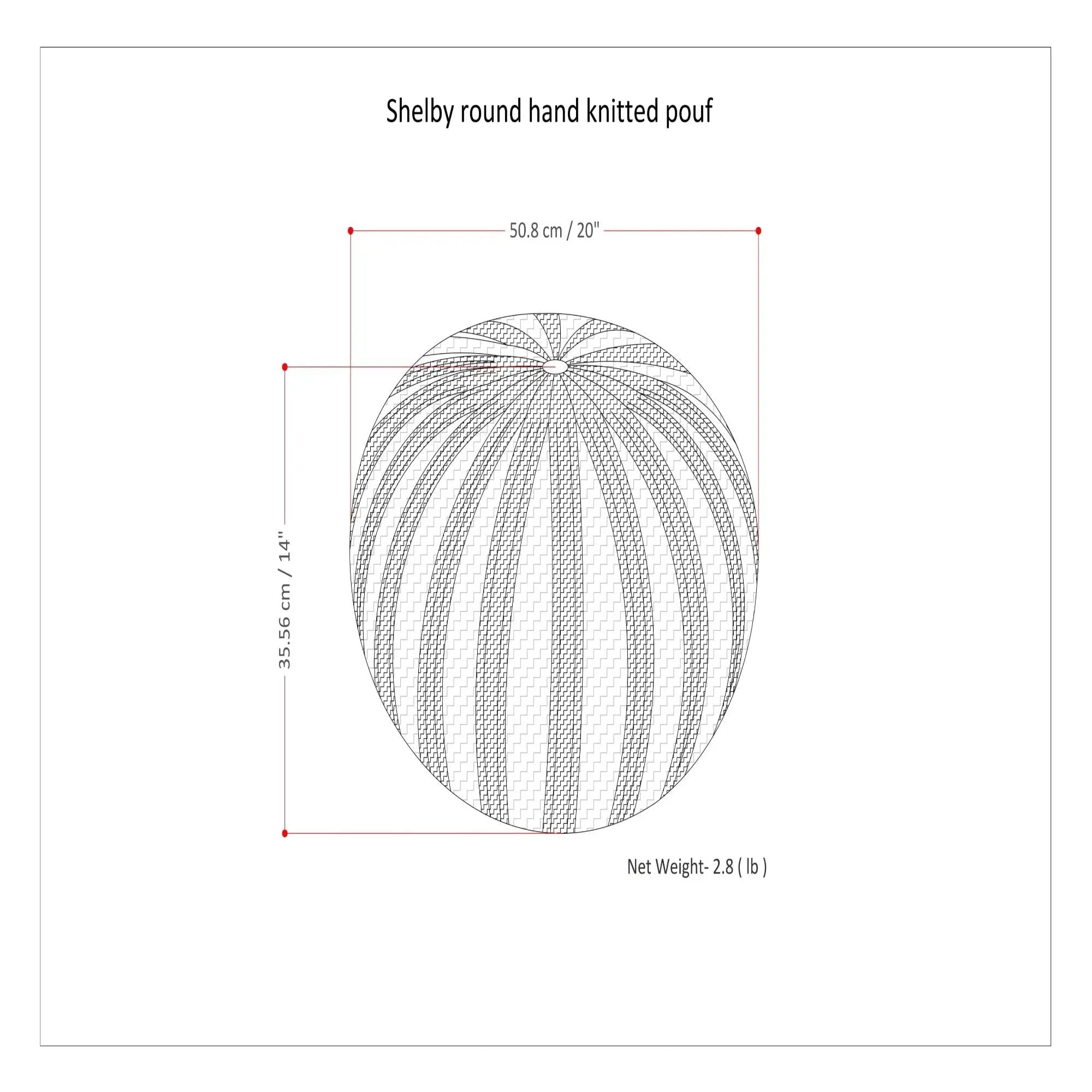 Shelby - Handcrafted Hand Knit Round Pouf by HouseOfZazla