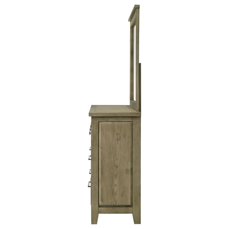 Hazlewood 6-drawer Bedroom Dresser with Mirror Vineyard Oak by Unique Piece Furniture