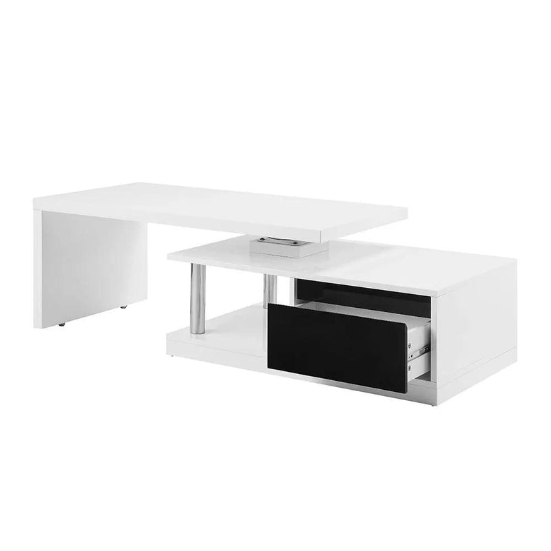 Buck II - Coffee Table With Swivel Top - White & Black High Gloss by Unique Piece Furniture